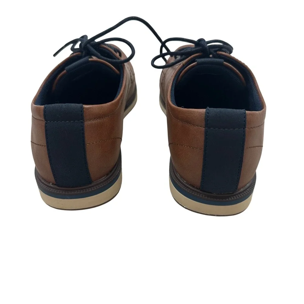 Nordstrom Nodorian-PU Boys Brown Perforated Lace Up Dress Shoes Size 5M
